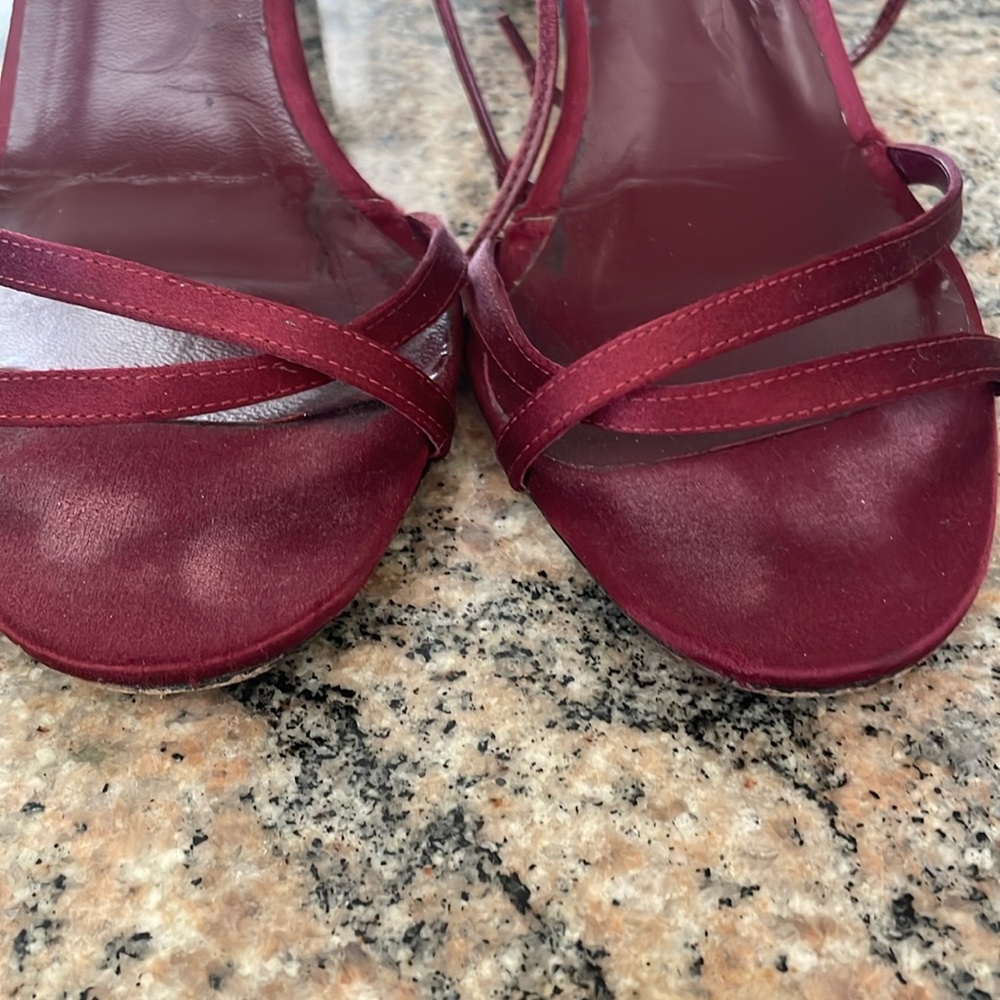 Staud Ankle Strap Satin Heels - Picture 6 of 8